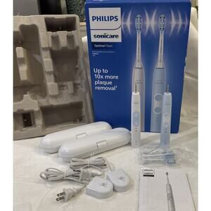 Philips Sonicare Optimal Clean Rechargeable Electric Toothbrush 2-pack HX6829/77